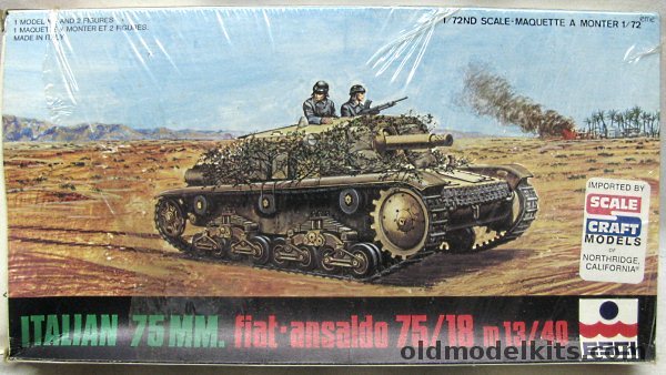 ESCI 1/72 Fiat-Ansaldo 75/18 M13/40 75mm Italian Tank, 8031 plastic model kit